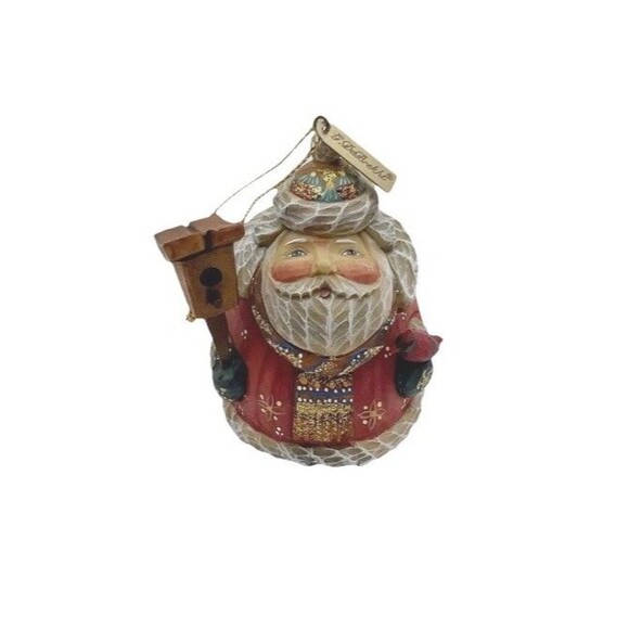 G. DEBREKHT Santa Claus Ornament Polystone Birdhouse Cardinal Bird Christmas 3" - Picture 8 of 8